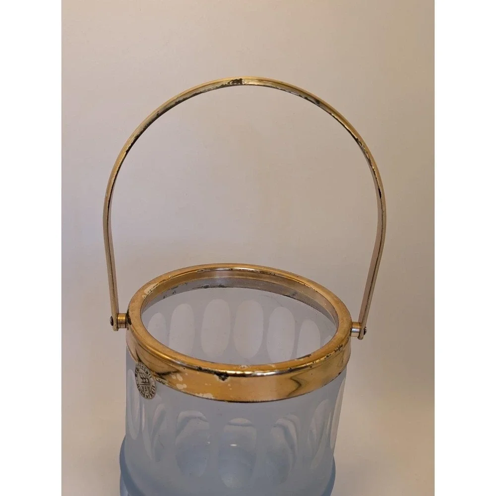 Vintage‎ Neodymium Alexandrite Glass Ice Bucket and 3 Tumbler Set Color Changing